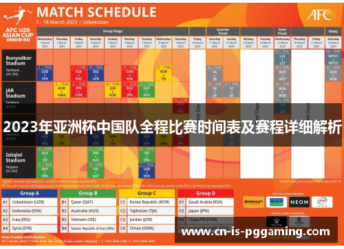 2023年亚洲杯中国队全程比赛时间表及赛程详细解析
