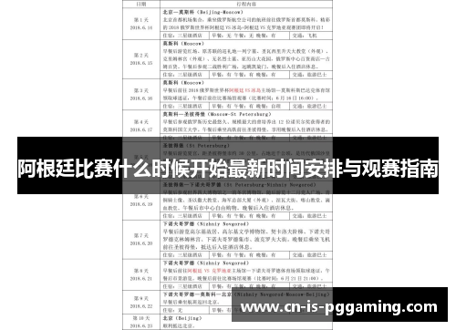阿根廷比赛什么时候开始最新时间安排与观赛指南